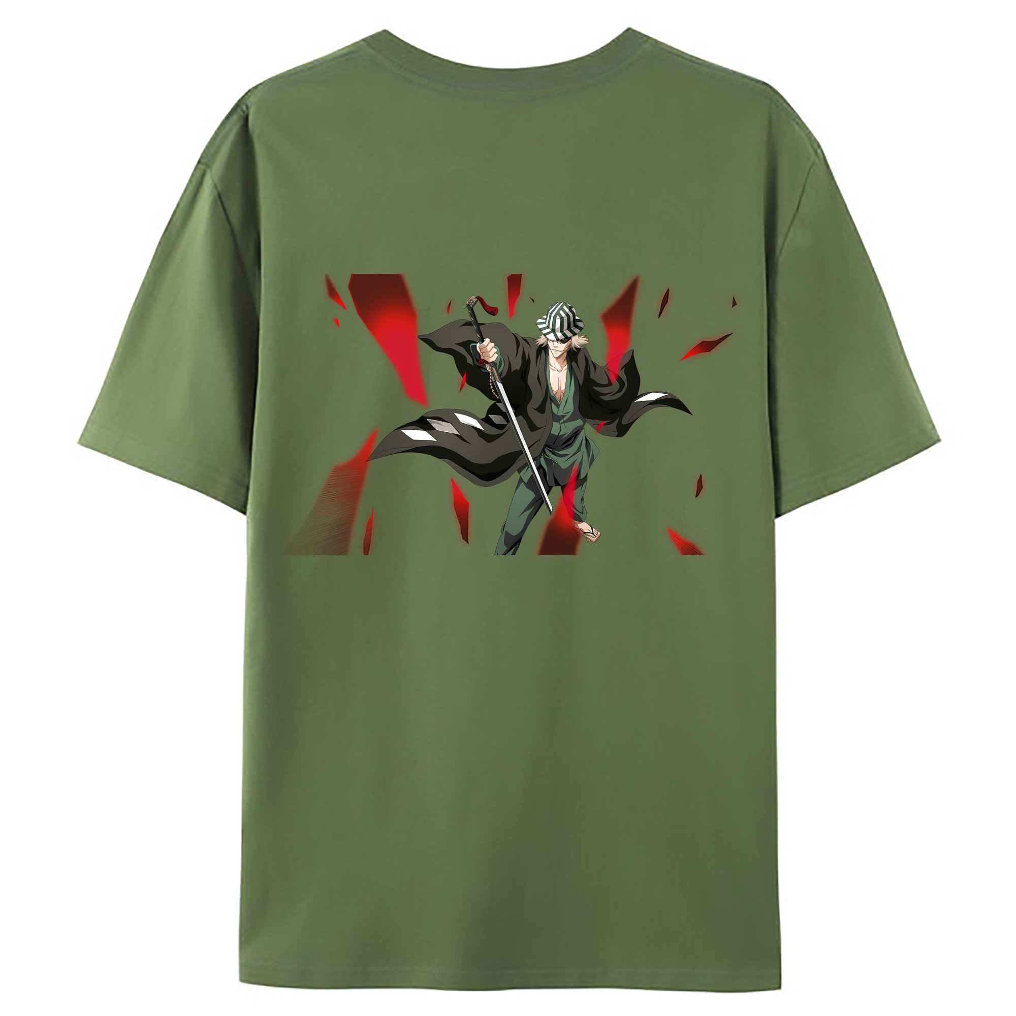 （画像用） "ブリーチ 浦原 喜助（うらはら きすけ） BLEACH Urahara Kisuke " 綿100％ メンズ半袖Tシャツ（バックプリント） 通気性